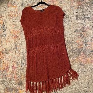 Cool Tunic Sweater With Fringe S